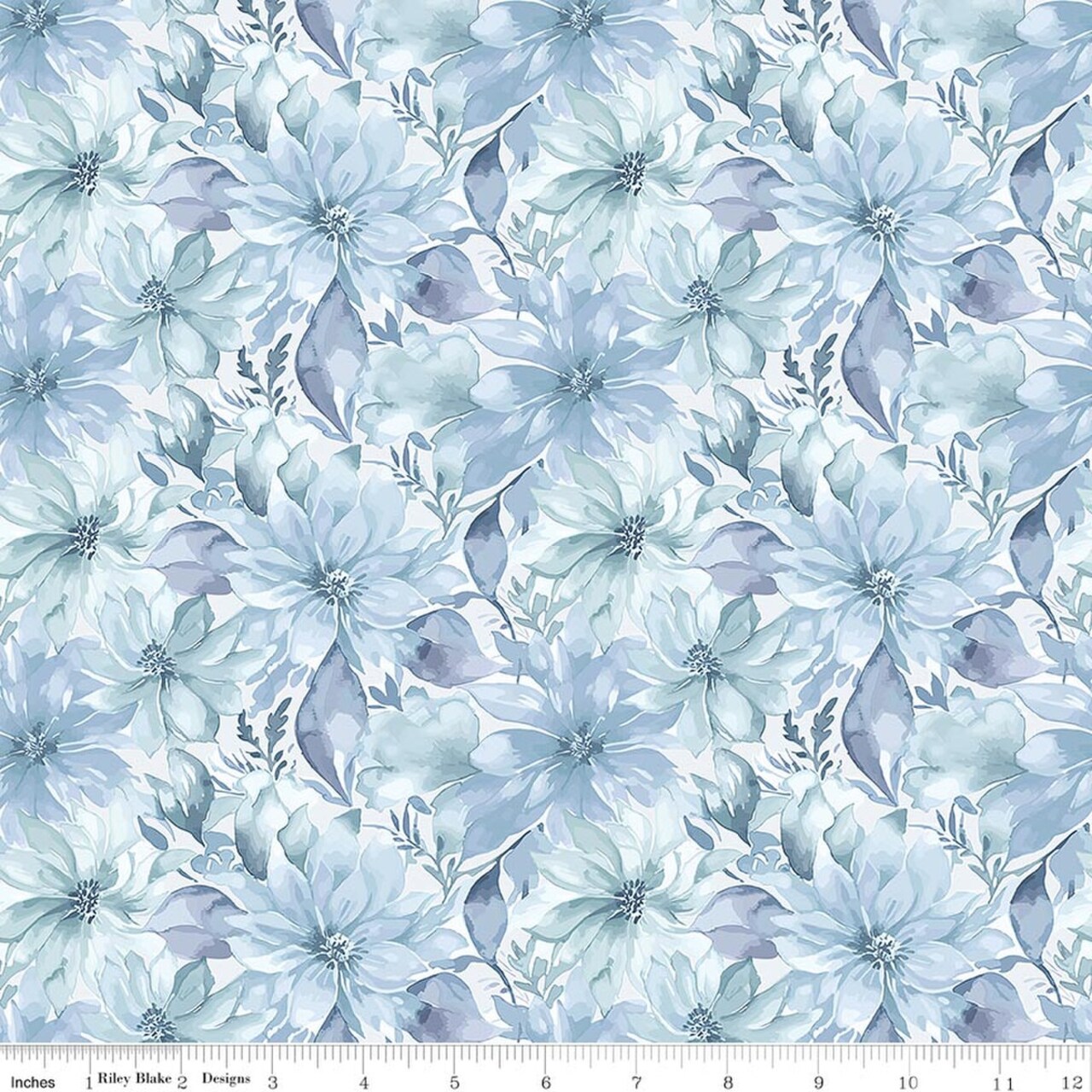 Floral in Blue (cd17681-blue) | Daybreak On The Prairie | Modern Prairie | Riley Blake